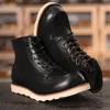 Man Genuine Leather Ankle Boots Round Toe Men Casual Sneakers Fashion Men Short Boot