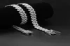 Collier de chaîne cubaine complète à cartouche inoxydable en forme d'inoxydable en forme de diamant pour hommes et femmes