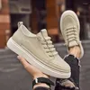 Casual Shoes Herrener italienischer echter Leder Mode Sport klassischer Elastizität für Männer Sneakers Outdoor Skateboardschuh im Freien