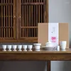 TeAware Setleri Beyaz Yeşim Porselen Çay Seti Ev Blanc De Chine Yan Tap Kupası Lüks Seramik Küçük Hediye Kutusu