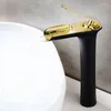 Bathroom Sink Faucets Deck Mount Brass White And Gold Faucet Single Hole Waterfall Black Basin Water Mixer Tap W3046