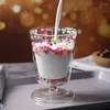 Wine Glasses 1 Piece Cute Double Wall Heat Resistant Glass Goblet Cup Heart Star Glitters Creative Gift Coffee Water Drinking Stemware