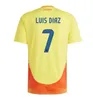 24 25 Colombia James Soccer Jerseys 2025 Columbia voetbalshirt Home Away Set Camisetas 2024 Copa America D.Valoyes Arango C. Chucho Cuadrado Men Kids Kit