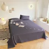 Luxe lakens zachte comfortabele katoenen platte vel massief kleuren laken laken