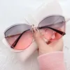 Sunglasses High quality womens oval rimless sunglasses Womens hot metal eye shadow Womens driving glasses Ms. Sonnenbrille ZonnebrilL2404