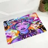 Mattor Street Artist African Girl Art Floor Door Mat For Hallway Bedroom Non-Slip Decor Cartoon Black Women Doormat Flanell Carpet Rug