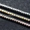 Colliers de bijoux de mode Sier Couleur de personnalisation Personnaliser taille 3 mm Moisanite Tennis chaîne