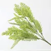 Decorative Flowers Simulation Plastic Fern Leaf Grass Flower Green Plant Home Decoration Wall Wedding Potted