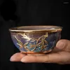 ワイングラスTEACUP MERLIN BAMBAME CHRYSANTHEMUM MASTER'S CUP MOSAIC KILN TRANMUTATION TEA BOWLギフトボックスパッケージ