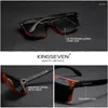 Lunettes de soleil Kingseven Brand Square Retro Tr90 Femmes polarisées Men de conception de motif en fibre de carbone