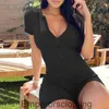 Womens Jumpsuit new short sleeve polo neck knitted dress slim fit zipper Hip Wrap Skirt su2620