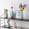 Vases Ceramic Vase Graduated Color Frosted Flower Pot For Library Office Living Room Desktop Simple Modern Ornaments