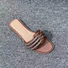Slippers Crystal Stone Stripes For Women Shoes Fashion Luxury Designer Flat Slides Rhinestone Sandals Chaussure Femme