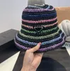 Mujeres Diseñador Bucket Hat Summer Colorido Paja hecho a mano Sombreros de ganchillo diseñador de lujo Fisherman Sun Hats Beach Beanies Gails Fashion Knit Tabs Panamá