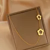 Chains Stainless Steel Necklaces Cute Tiny Flower Pendants Choker Clavicle Chain Temperament Everyday Wear Necklace For Women Jewelry