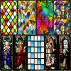 Filmer Privacy Windows Film Frosted Stained Glass Vintage Window Stickers Selfadhesive Chapel Cling Church Style Glass Sticker