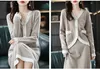 Two Piece Dress Winter office womens wool casual loose brand fe womens long pants tight fitting suit setC240407