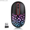 Mice Rechargeable Wireless Mouse 7 Colors LED Backlit Mouse Protable Slim Mini 2.4g Usb Cute Mice for Office Computer Laptop Y240407