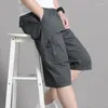 Men's Shorts Mens Cargo Pants Zipper Pocket Summer Cotton Climbing Jogger Elastic Waist Sports Wear