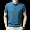Herren -T -Shirts Boutique Mode urbane Feste Farbe vielseitiger Sommer -Polo -Hemd Kurzarm