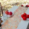 Столовая ткань Золотая обеденная дорожка свадьба украшения вечеринки сетка сетка сетка с тонкой булочкой