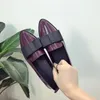 Casual Shoes Kvinnor Loafers Bow Decor Pointed Toe Flat for Women Patent Leather