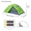 Desert Fox Backpacking Tent 2 Person Aluminium Pole Lightweight Camping Tält Dubbelskikt bärbar handväska för vandringsresor 240329