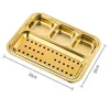 Plates 1pc Stainless Steel Divided Dinner Tray Lunch Container Plate For School Sauce Dish Seasoning Snack Dinnerware