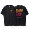 T-shirt de créateur masculin American Trendy Retro Shirt Ink Encre Painting Hot Diamond Shorts Letter Imprimé