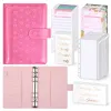 Notebooks A6 Pink Blue Cover Budget Planner Binder con buste in contanti con cerniera da 8 pezzi per il legante
