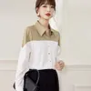 Women Shirts and Blouses Spring Female Blouse Vintage Long Sleeve Casual Basic Tops Turndown Collar OL Style 240407