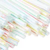 Accessoires 1500 PCS Paies en plastique flexibles paille jetable multi-couleurs à rayures de 8 pouces de long