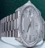 Nouvelle montre automatique 36 mm Mens 18KT WG Diamond Président Silver Dial 118389 Men039s Wristwatch8312261