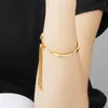 Bangle Fashion Gold Color Stainless Steel Bracelets For Women Adjustable High Polished Brand Wristand Gift Bangles Wholesale