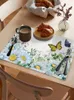 Tischmatten 4/6 -Stcs Aquarellblüten Pflanze Schmetterling Küche Placemat Essdekoration Matte Home Kaffee Teepolster Tasse