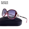 Blanche Michelle Occhiali da sole polarizzati di alta qualità Donne Brand Designer Uv400 Gradient Sun Glasses Pearl Oculos con Box 240402