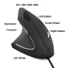 Батареи вертикальные левые мыши USB -эргономичные мыши Optical 6 кнопок Pro Computer Mouse 1600DPI Игровые игровые сведения для ноутбука для ноутбука