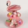 Party Supplies Birthday Dress Up Cake Decoration Flamingo Multi-layer Tray Paper Stand Bread Display
