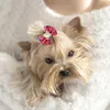 Vêtements pour chiens 50 / 100pcs de cheveux de la Saint-Valentin avec des élastiques beaux animaux de compagnie de toilettes filles chiens Cat bowknot accessoires