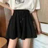 Women's Shorts MEXZT 5Xl Summer Skirts Women Elastic High Waist Casual Wide Leg Korean A Line Loose Mini Skirt Black Short Pants