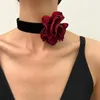 Link Armbänder übertreiben Persönlichkeit Stoff Stoff Großes Blumenarmband für Frauen Mädchen Vintage Party Sexy Schmuck Geschenk Huanzhi 2024