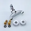 Bathroom Sink Faucets Cold And Water Faucet For Washing Machine Brass Interface Duplex Mixing Valve Shower Chrome Plating