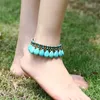 Anklets europeiska och amerikanska bohemiska smycken semi-ädelsten flätat thailändskt vaxrep handvävd karakteristiska anklet droppe läcker otc2w