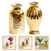 Vases 2 PCS Small Golden Vase Roses Terrarium Decor Centorpiece Table MODERNE EAU EXTÉRIEUR EXTÉRIEURS ET DÉCORATIVE POUR LE SOIR