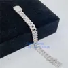 Pass Diamond Tester 925 Sterling Silver Iced Out Vvs Moissanite Miami Cuban Link Chain Ankle Bracelet