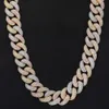 20mm Moissanite Cuban Link Chain S925 Sterling Silver White Gold Plated Hip Hop Necklace for Men