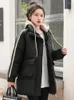 Kvinnors dike rockar kvinnor vinter ner vadderad jacka2024 kappa varm tjock hoodedparkas bomull koreanska lösa kvinnliga ytterkläderjackor