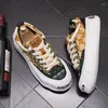 Scarpe casual Mens Printing Pattern Patchwork Sfido fondo per uomini Falli da passeggio Sneaker Designer