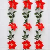 Decorative Flowers Christmas Poinsettia Garland Artificial Wreath Tree Decoration For Indoor And Outdoor