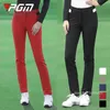 PGM Autumn Women Fleece Golf Pants Ladies Elastic Slim Sport Trousers Women High Waist Casual Pants Winter Warm Golf Sweatpants 240326